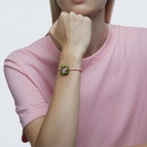 Swarovski Women's Bracelet Dulcis Green and Pink Cushion Cut Crystals 5613643